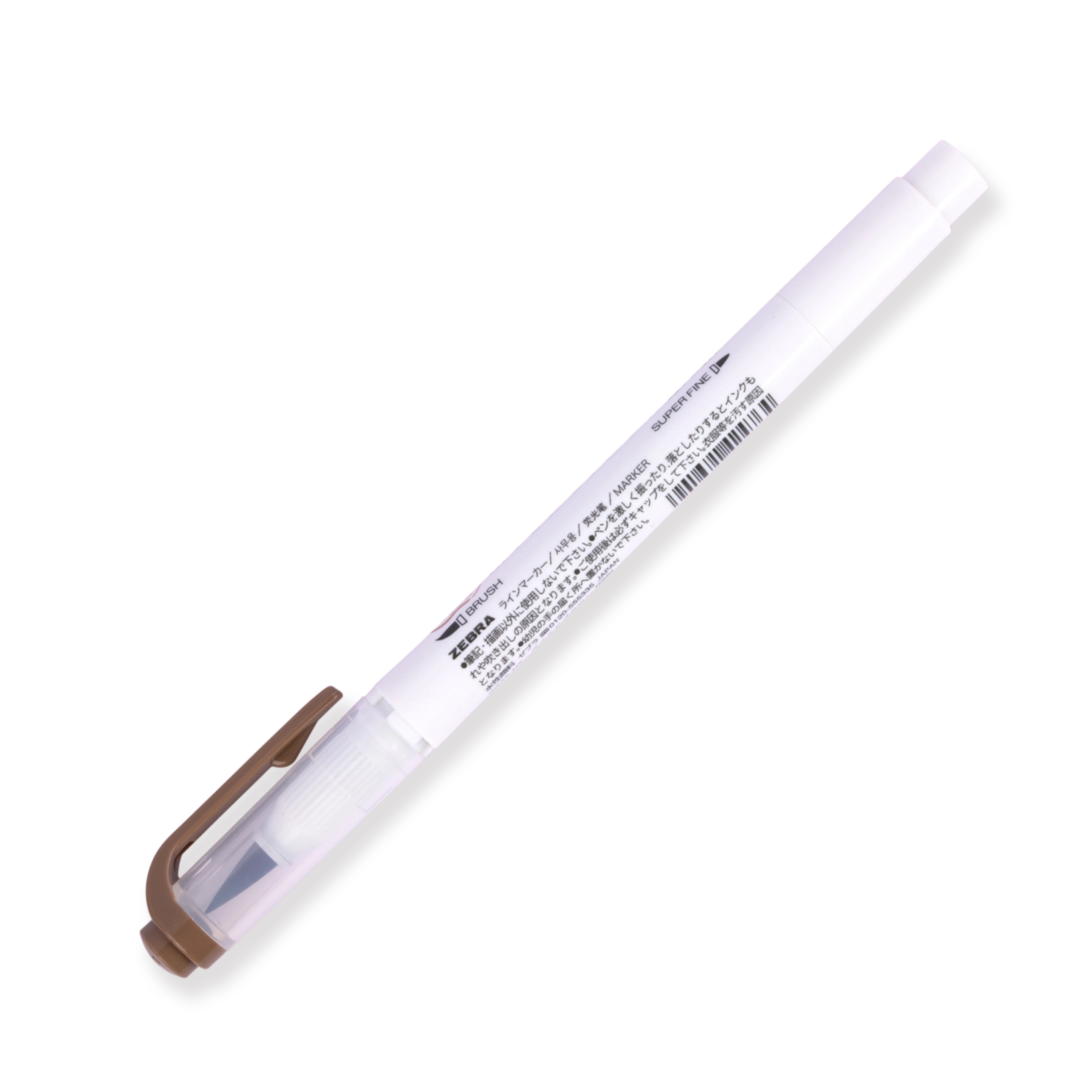 Zebra Mildliner Double Ended Brush Pen - Brush / Fine - Mild Brown - Image 4