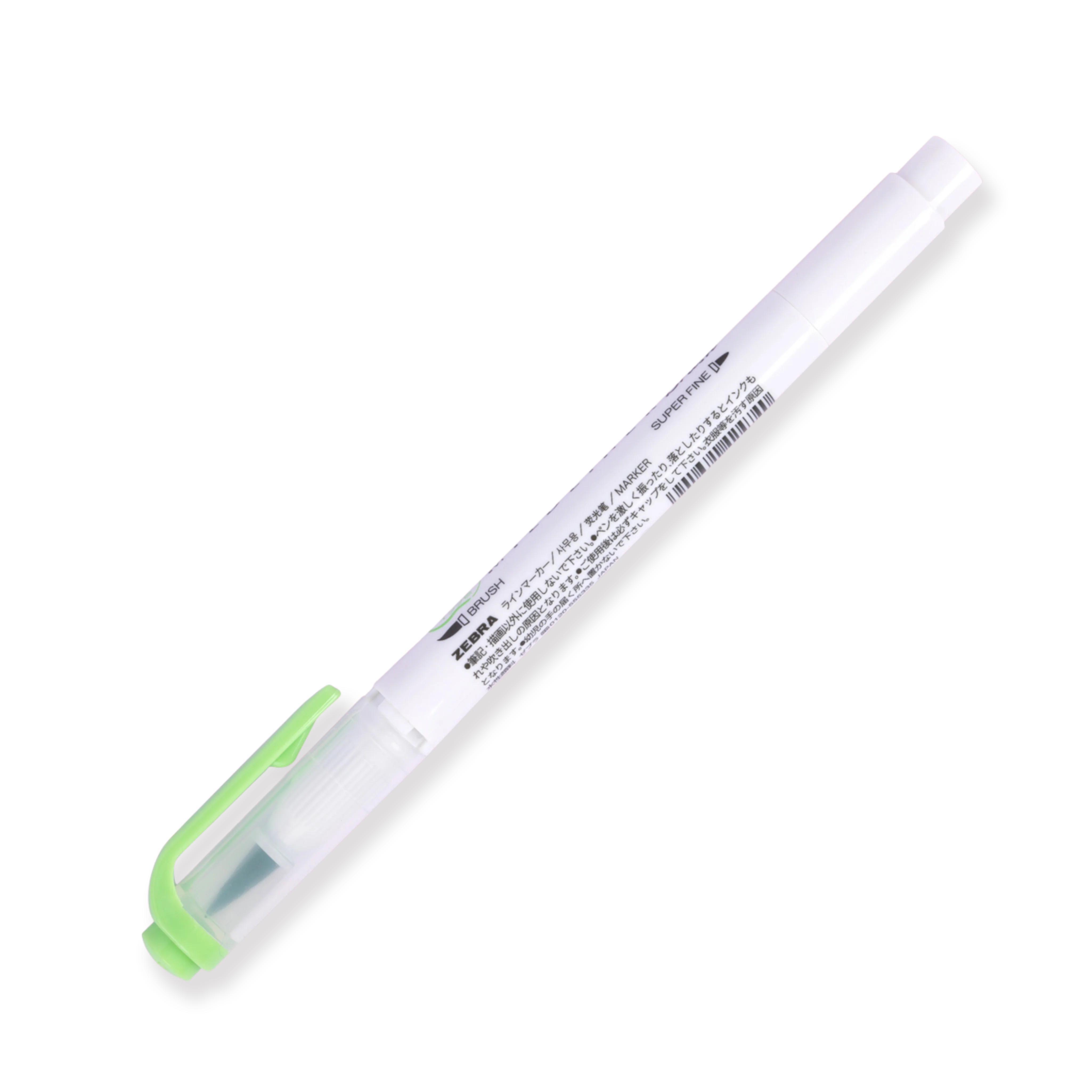 Zebra Mildliner Double Ended Brush Pen - Brush / Fine - Mild Green - Image 4