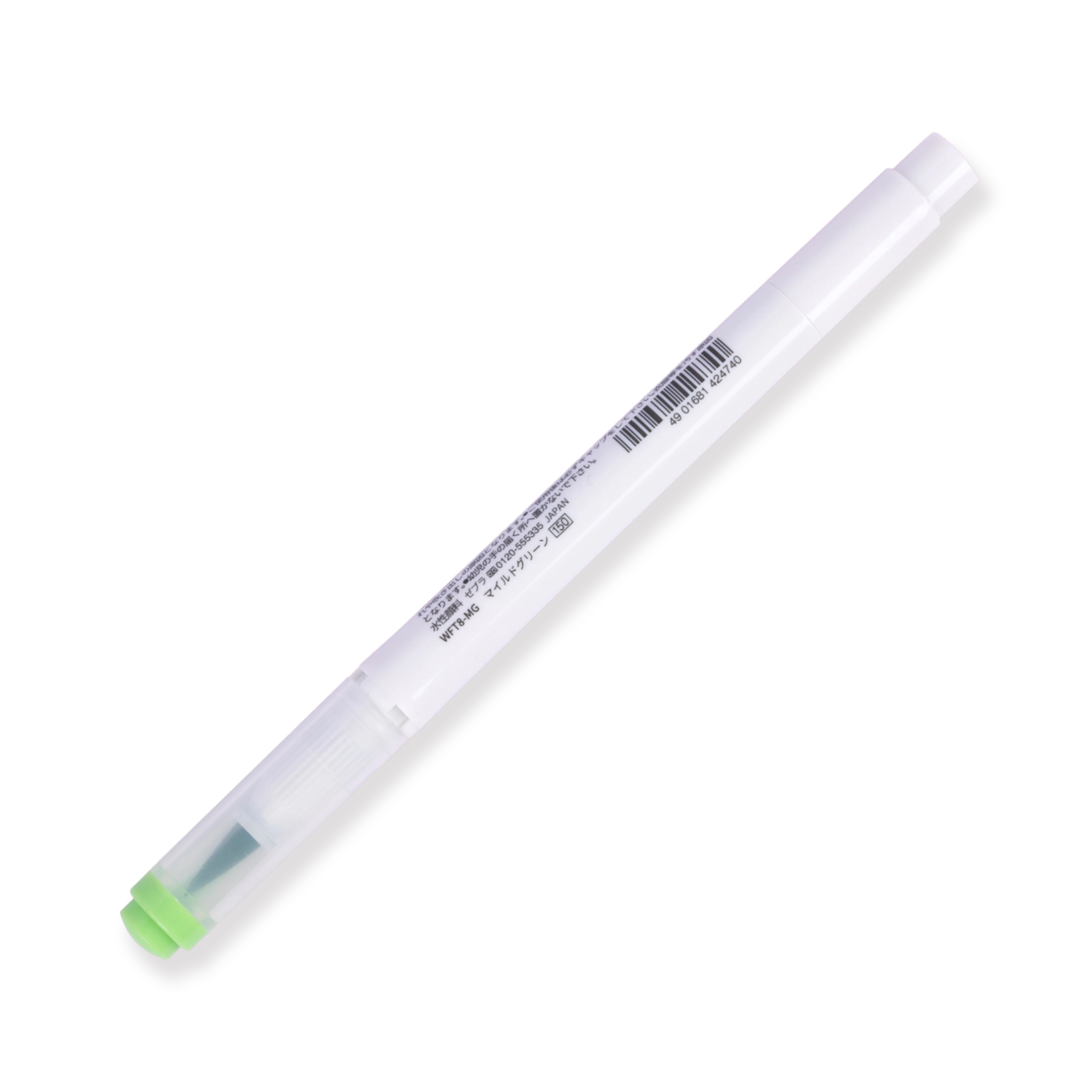 Zebra Mildliner Double Ended Brush Pen - Brush / Fine - Mild Green - Image 5