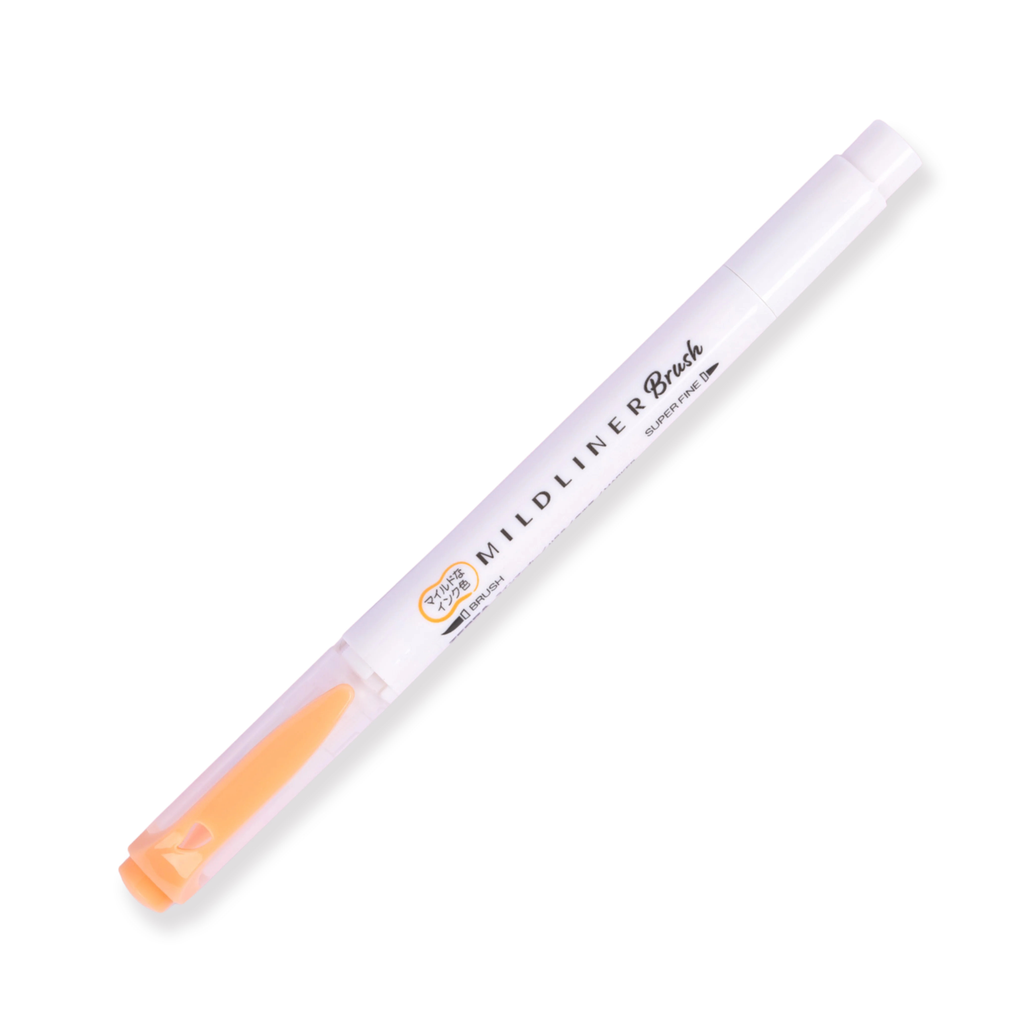 Zebra Mildliner Double Ended Brush Pen - Brush / Fine - Mild Orange