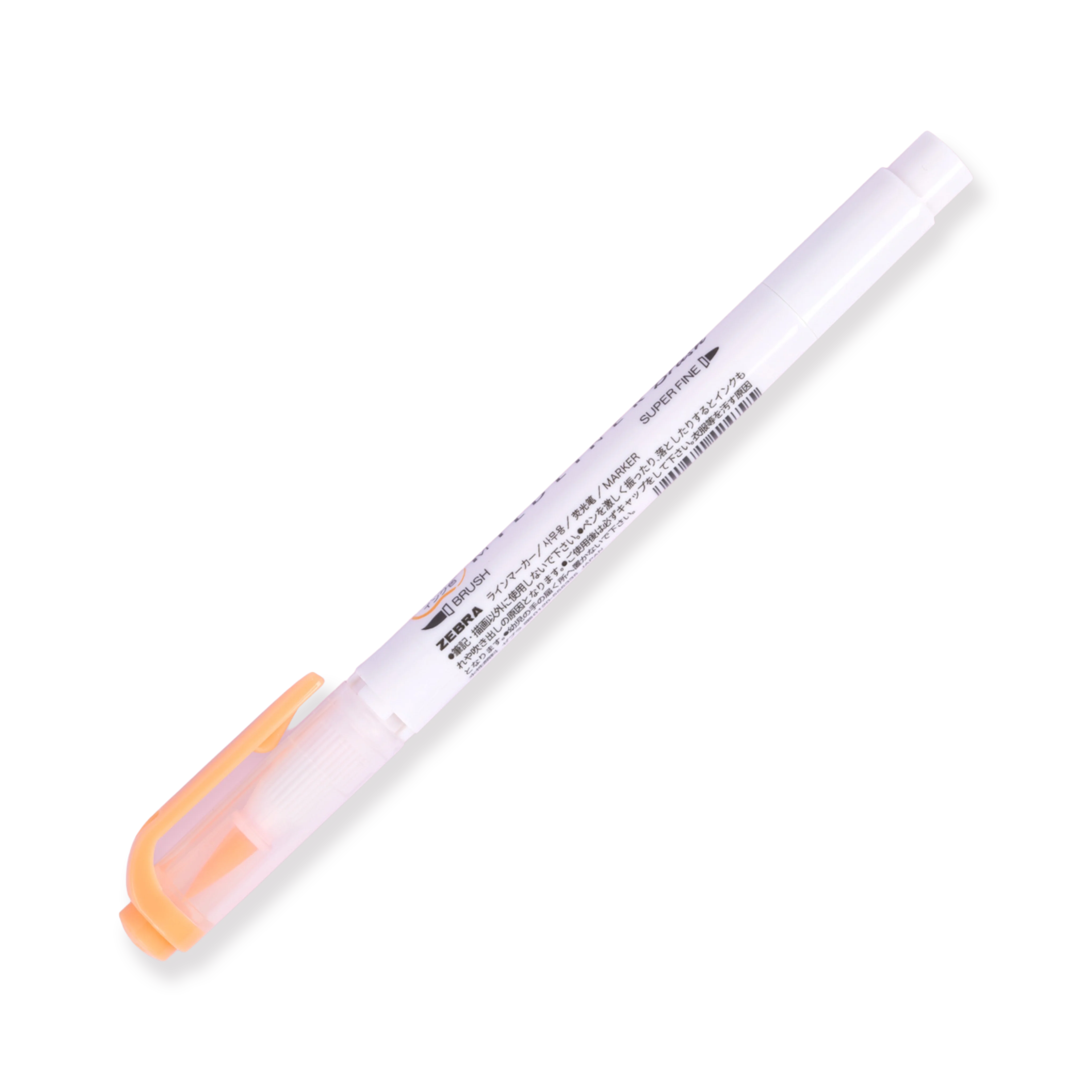 Zebra Mildliner Double Ended Brush Pen - Brush / Fine - Mild Orange - Image 4