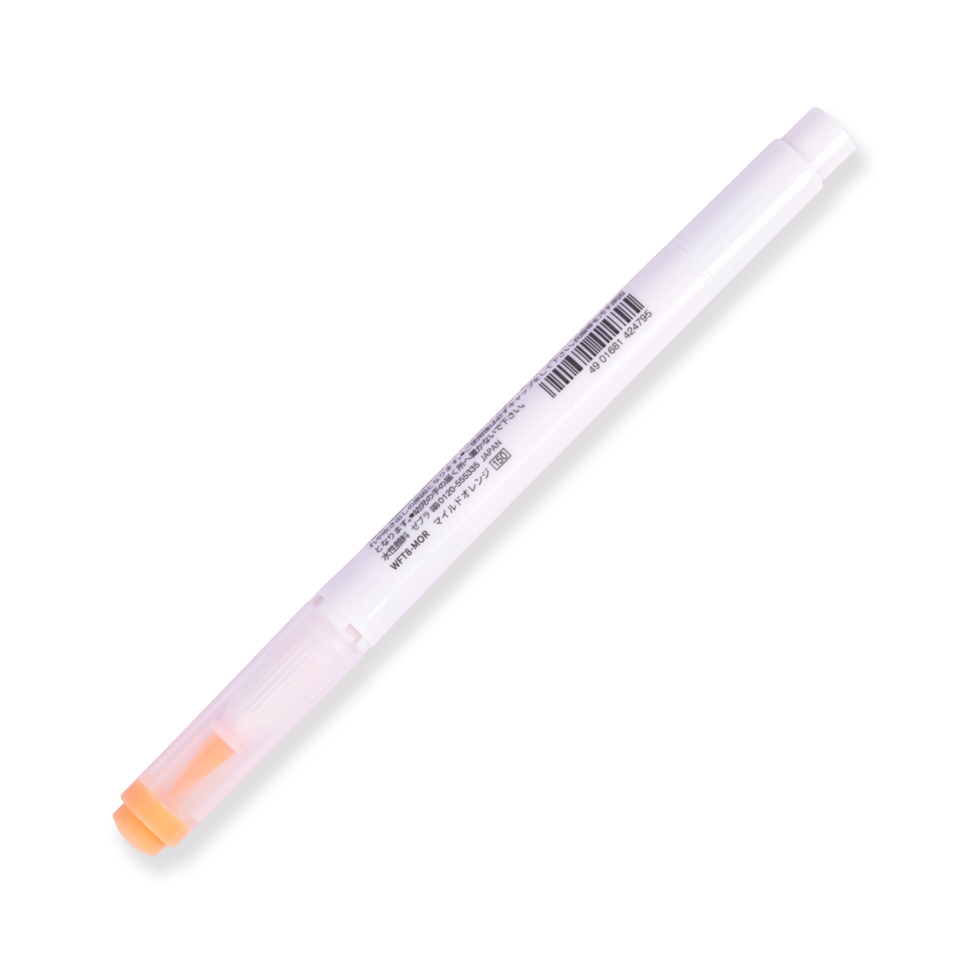 Zebra Mildliner Double Ended Brush Pen - Brush / Fine - Mild Orange - Image 5