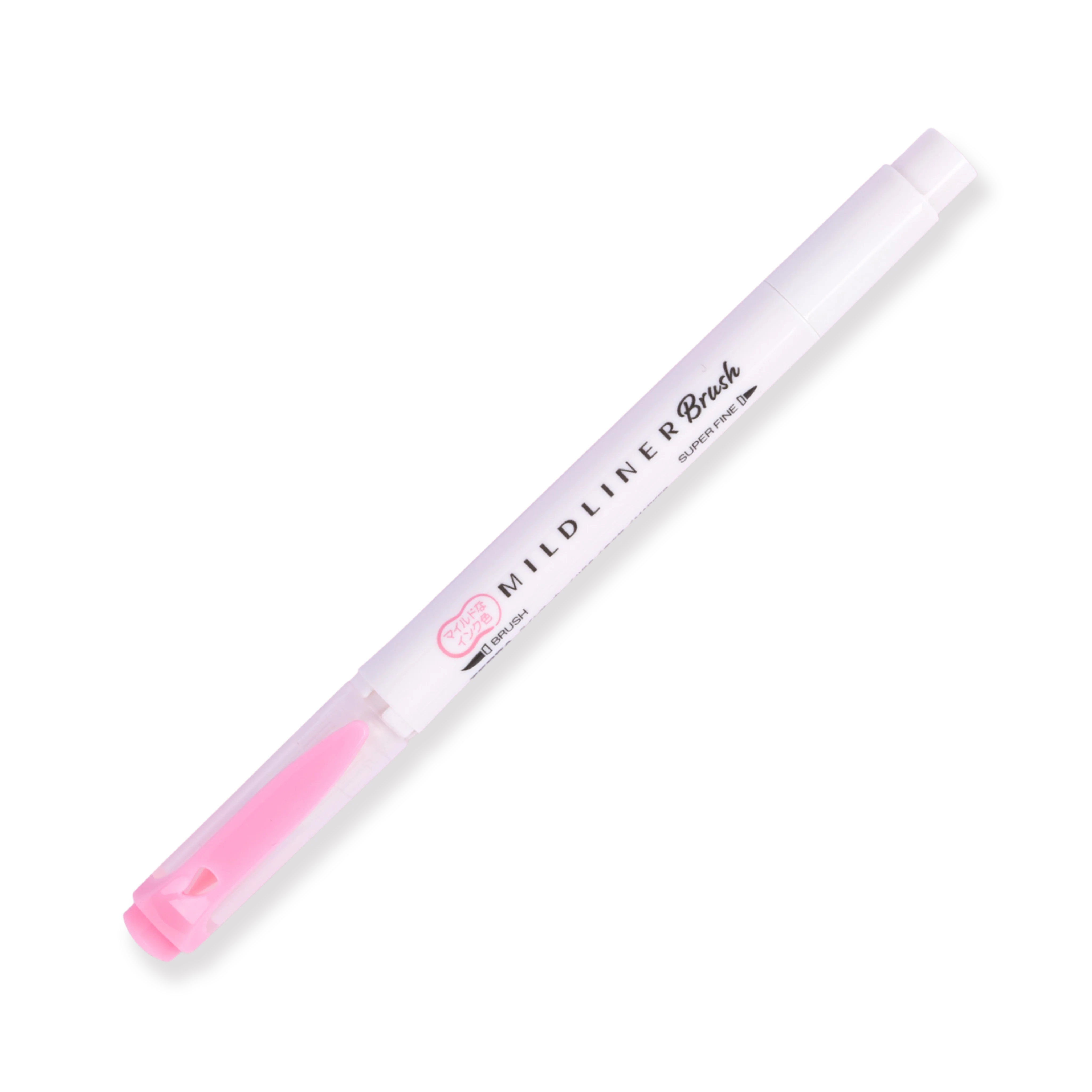 Zebra Mildliner Double Ended Brush Pen - Brush / Fine - Mild Pink