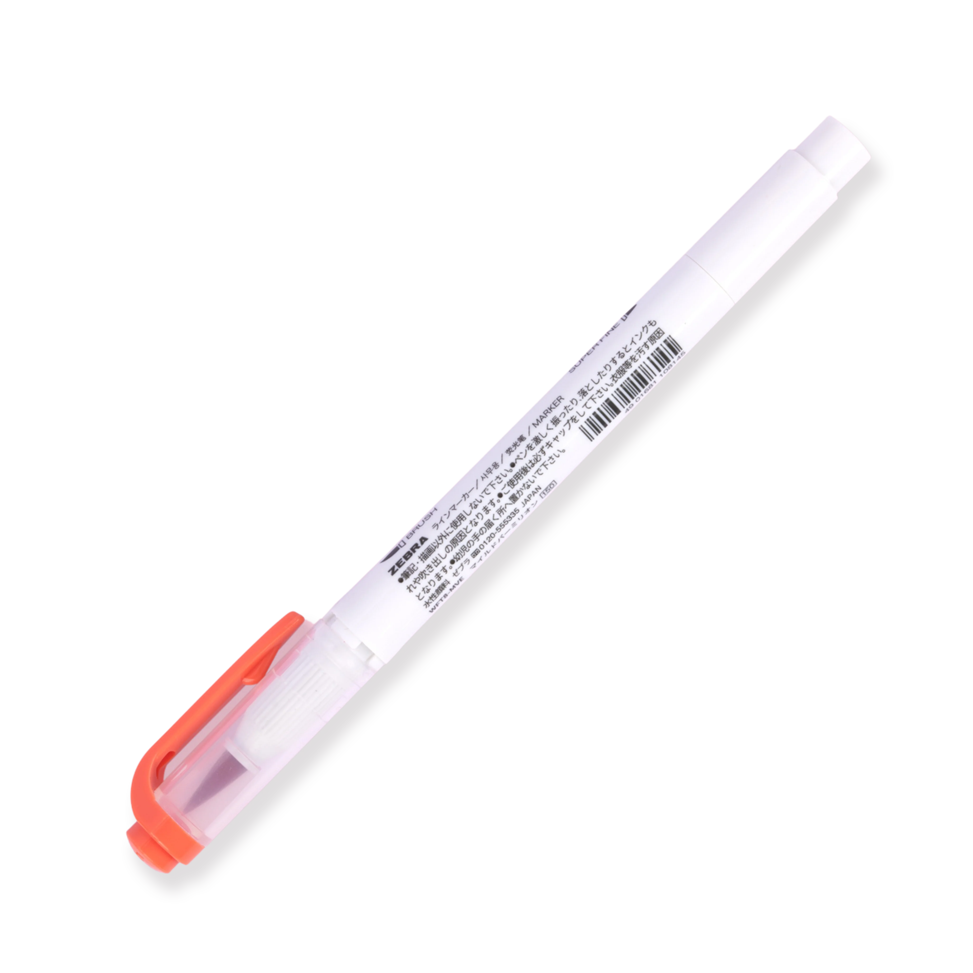 Zebra Mildliner Double Ended Brush Pen - Brush / Fine - Mild Vermilion - Image 5