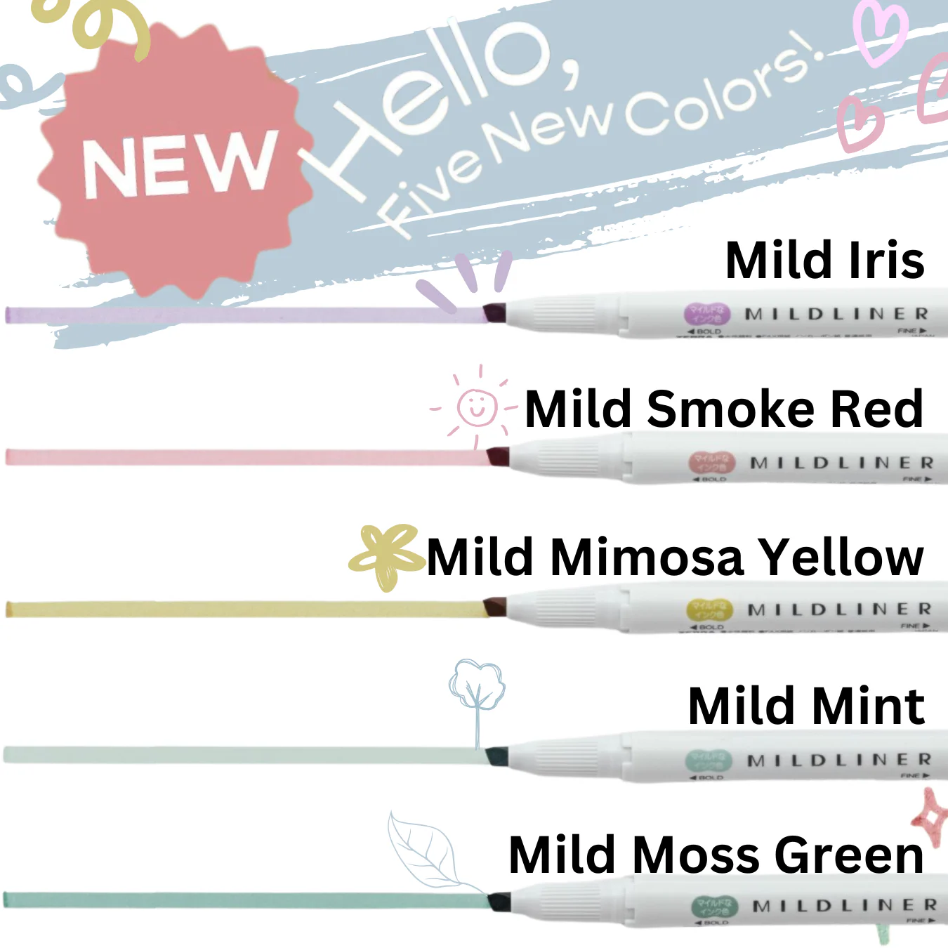 Zebra Mildliner Double-Sided Highlighter - 2025 Calm Mild Colors New Set - Image 3