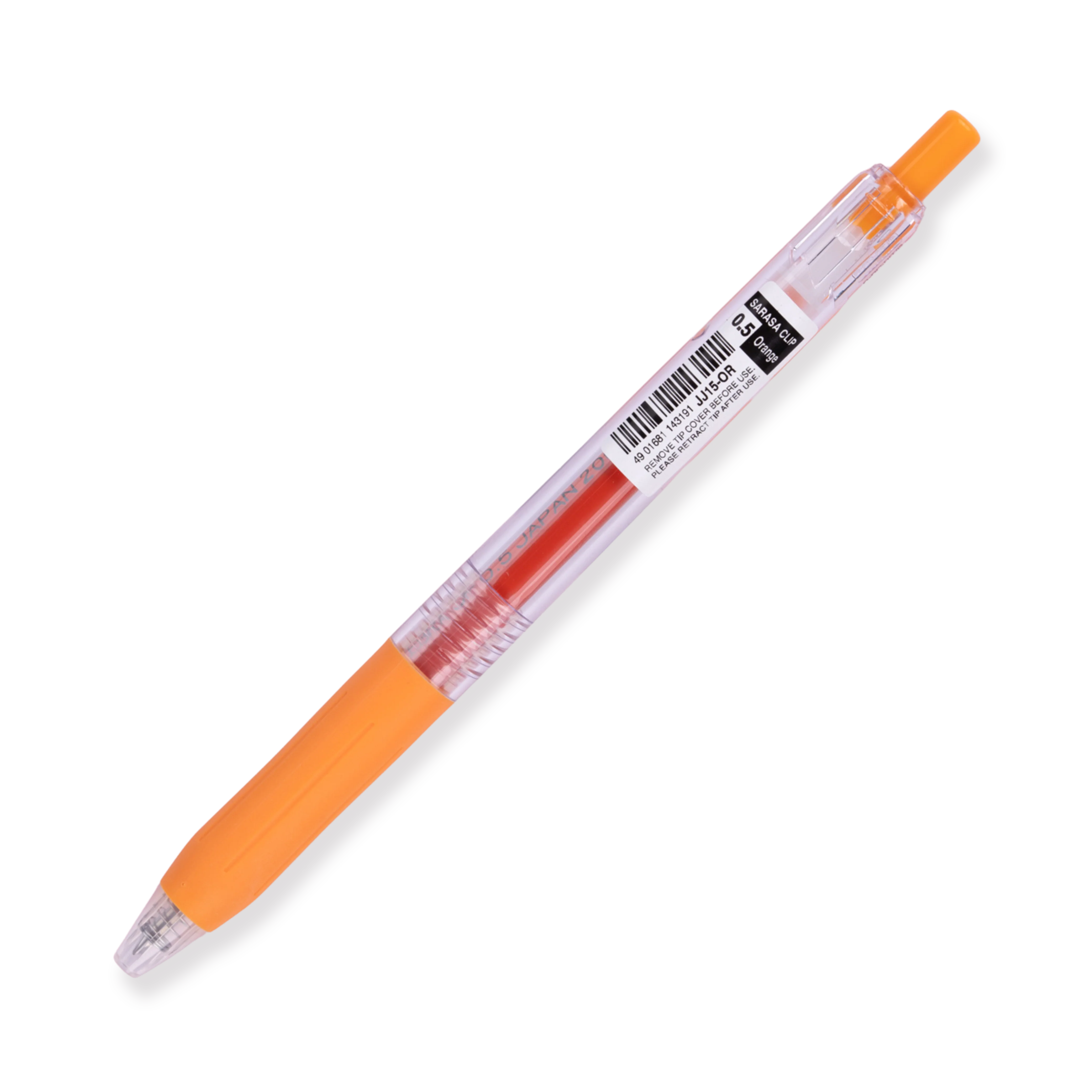 Zebra Sarasa Clip Gel Pen - 0.5 mm - Orange - Image 4